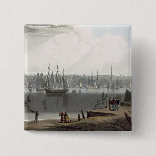 Liverpool, aan de andere kant van de riv vierkante button 5,1 cm (Voorkant)