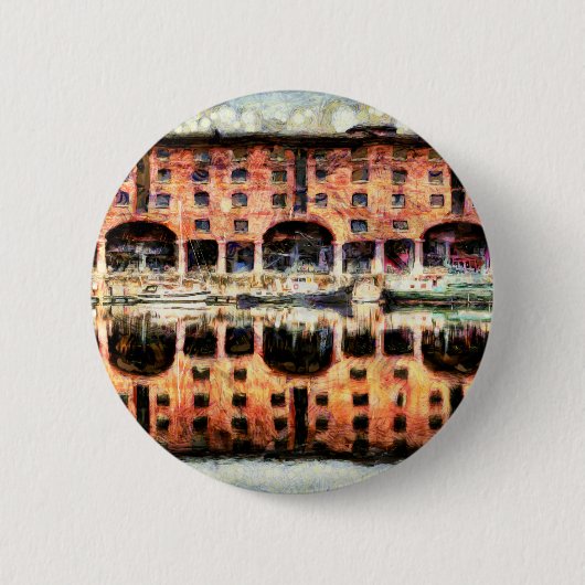Liverpool Albert Dock Van Gogh Ronde Button 5,7 Cm (Voorkant)