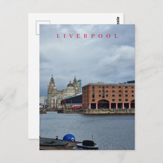 Liverpool Albert Dock zicht op ansichtkaart Briefkaart (Voorkant / Achterkant)