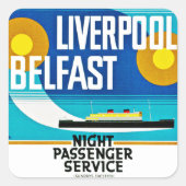 Liverpool - Belfast Ferry Vierkante Sticker (Voorkant)