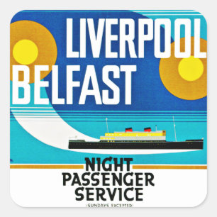 Liverpool - Belfast Ferry Vierkante Sticker