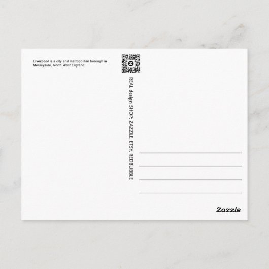 Liverpool, bezoek Engeland Briefkaart (Achterkant)