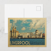 Liverpool Briefkaart Vintage Travel (Voorkant / Achterkant)