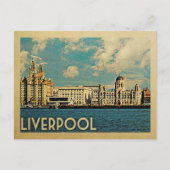 Liverpool Briefkaart Vintage Travel (Voorkant)