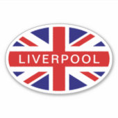 Liverpool Britse Union Jack vlag ovaal vinyl Sticker (Voorkant)