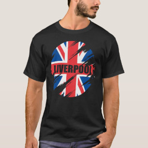 Liverpool Britse vlag Engeland Verenigd Koninkrijk T-shirt