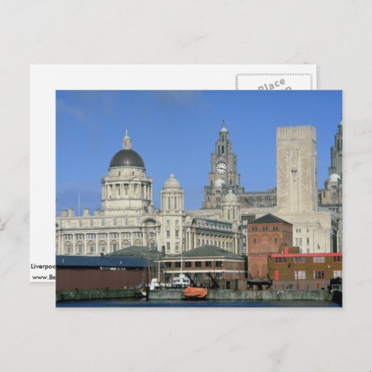 Liverpool city skyline, Engeland, Verenigd Koninkr Briefkaart (Voorkant / Achterkant)