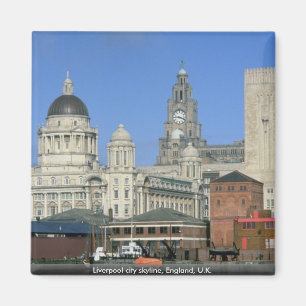 Liverpool city skyline, Engeland, Verenigd Koninkr Magneet