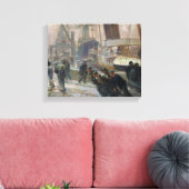 Liverpool Dockers in Dawn, 1903 Canvas Afdruk (Insitu (Woonkamer))