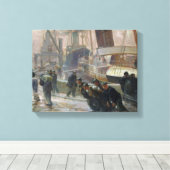 Liverpool Dockers in Dawn, 1903 Canvas Afdruk (Insitu (Houten vloer))