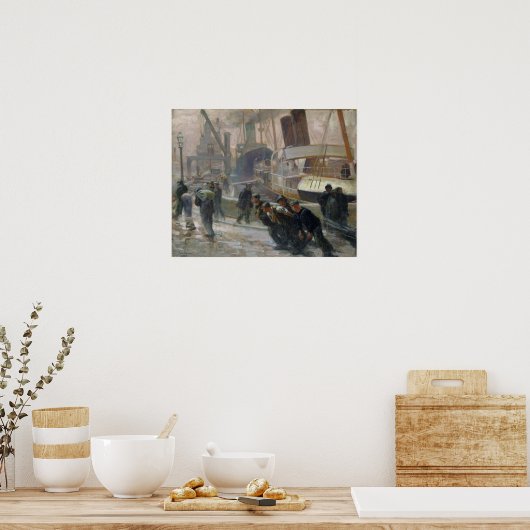 Liverpool Dockers in Dawn, 1903 Poster (Keuken)