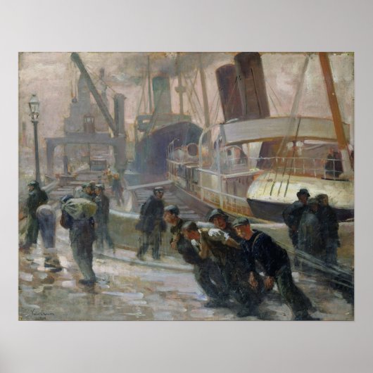 Liverpool Dockers in Dawn, 1903 Poster (Voorkant)