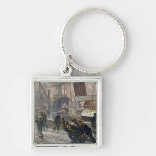 Liverpool Dockers in Dawn, 1903 Sleutelhanger (Voorkant)