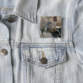 Liverpool Dockers in Dawn, 1903 Vierkante Button 5,1 Cm (In situ)