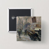 Liverpool Dockers in Dawn, 1903 Vierkante Button 5,1 Cm (Voorkant /achterkant)