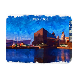 Liverpool Engeland Panorama Uitzicht Schilderij Magneet