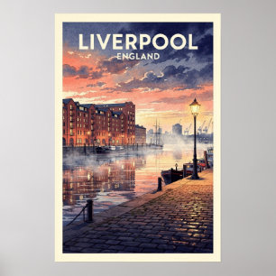 Liverpool Engeland Reisposter in Vintage Stijl Poster