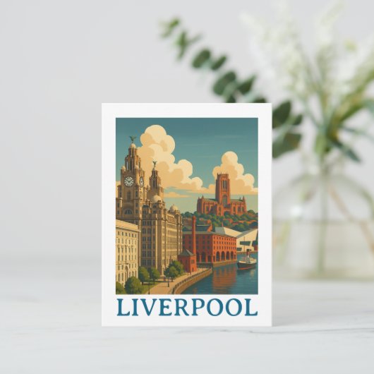 Liverpool Engeland Travel City Uitzicht Briefkaart (Staand voorkant)