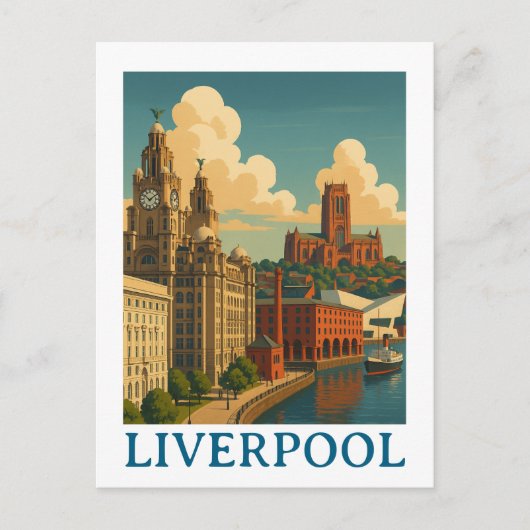  Liverpool Engeland Travel City Uitzicht Briefkaart (Voorkant)