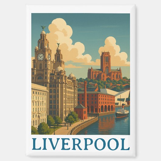 Liverpool Engeland Travel City Uitzicht Magneet (Voorkant)
