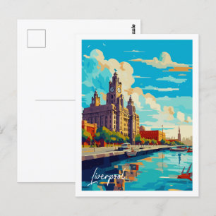 Liverpool Engeland vintage reizen Briefkaart