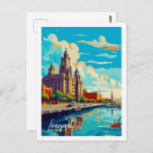 Liverpool Engeland vintage reizen Briefkaart (Voorkant / Achterkant)