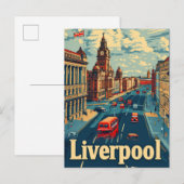 Liverpool Engeland Vintage Travel Illustratie Briefkaart (Voorkant / Achterkant)
