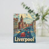 Liverpool Engeland Vintage Travel Illustratie Briefkaart (Staand voorkant)