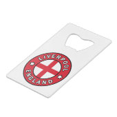 Liverpool England Creditkaart Flessenopener (Voorkant Gekanteld)