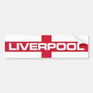 Liverpool England Flag Bumpersticker