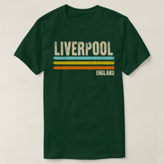 Liverpool England Retro T-shirt (Design voorkant)