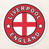Liverpool England Ronde Kartonnen Onderzetter (Voorkant)