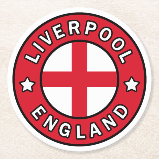 Liverpool England Ronde Kartonnen Onderzetter (Voorkant)