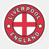 Liverpool England Ronde Sticker (Voorkant)