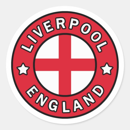 Liverpool England Ronde Sticker (Voorkant)