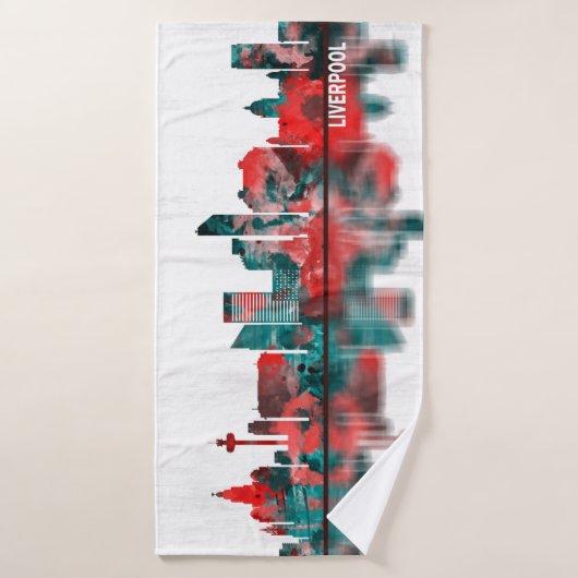 Liverpool England Skyline Badhanddoek (Badhanddoek)
