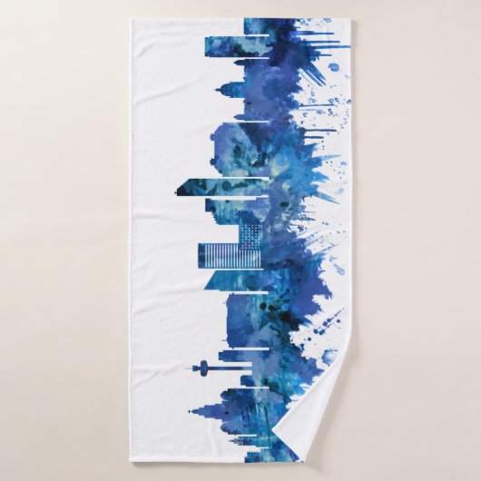 Liverpool England Skyline Blue Badhanddoek (Badhanddoek)