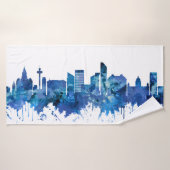 Liverpool England Skyline Blue Badhanddoek (Badhanddoek)