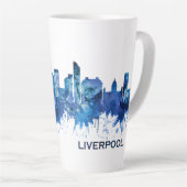 Liverpool England Skyline Blue Latte Mok (Rechterhoek)