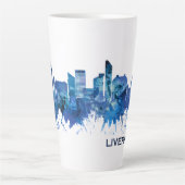 Liverpool England Skyline Blue Latte Mok (Voorkant)