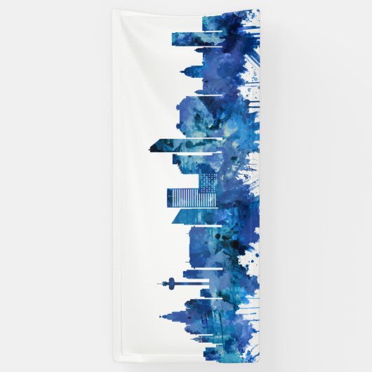 Liverpool England Skyline Blue Spandoek (Verticaal)