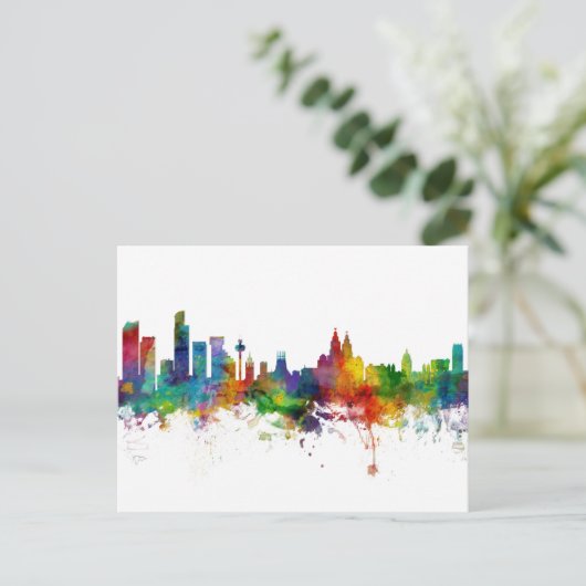 Liverpool England Skyline Briefkaart (Staand voorkant)