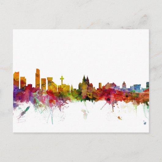 Liverpool England Skyline Briefkaart (Voorkant)