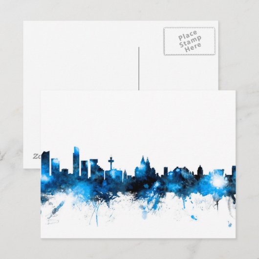 Liverpool England Skyline Briefkaart (Voorkant / Achterkant)