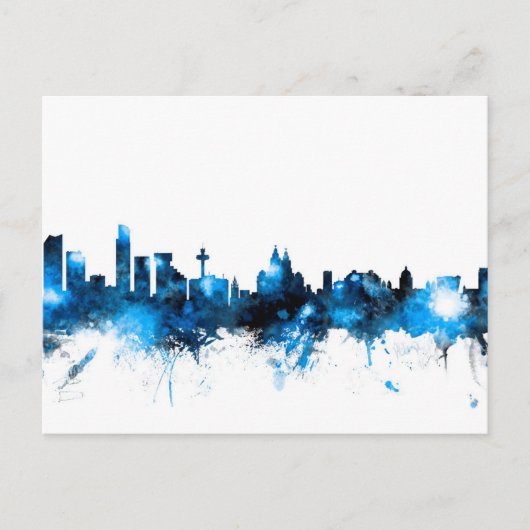 Liverpool England Skyline Briefkaart (Voorkant)