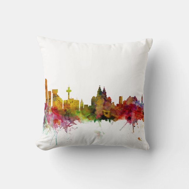 Liverpool England Skyline Kussen (Voorkant)