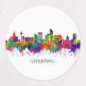 Liverpool England Skyline Labels (Design 1)