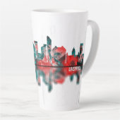 Liverpool England Skyline Latte Mok (Rechterhoek)