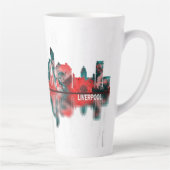 Liverpool England Skyline Latte Mok (Rechts)