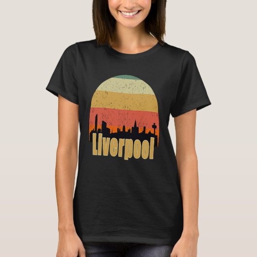 Liverpool England Skyline Silhouette Sunset I Love T-shirt (Voorkant)